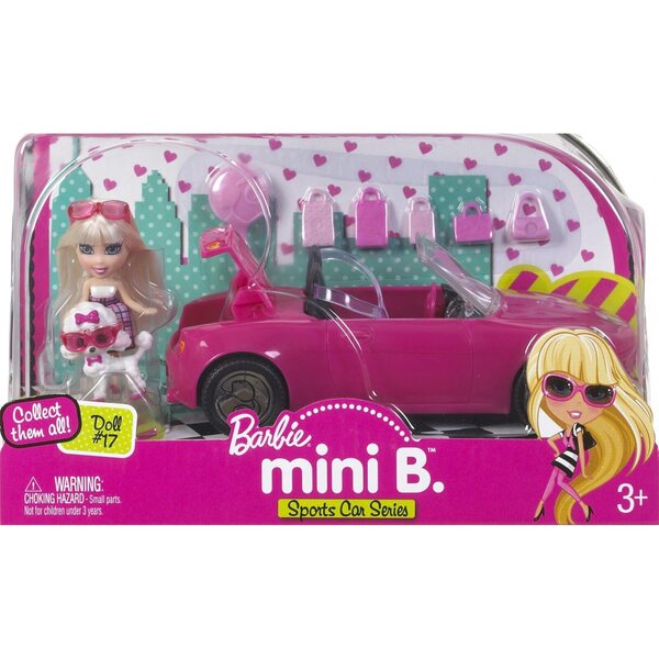 Barbie Mini Décapotable mit Puppen und rosa Hund – Mattel