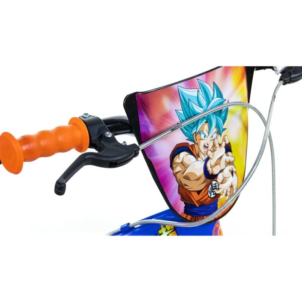 Dragon Ball 14" Kinderfahrrad für 4-6 Jahre mit Stützrädern und blauem Zubehör