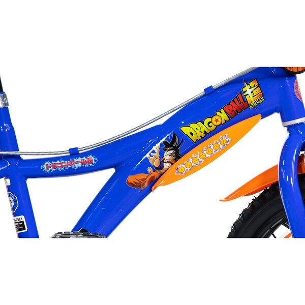 Dragon Ball 14" Kinderfahrrad für 4-6 Jahre mit Stützrädern und blauem Zubehör