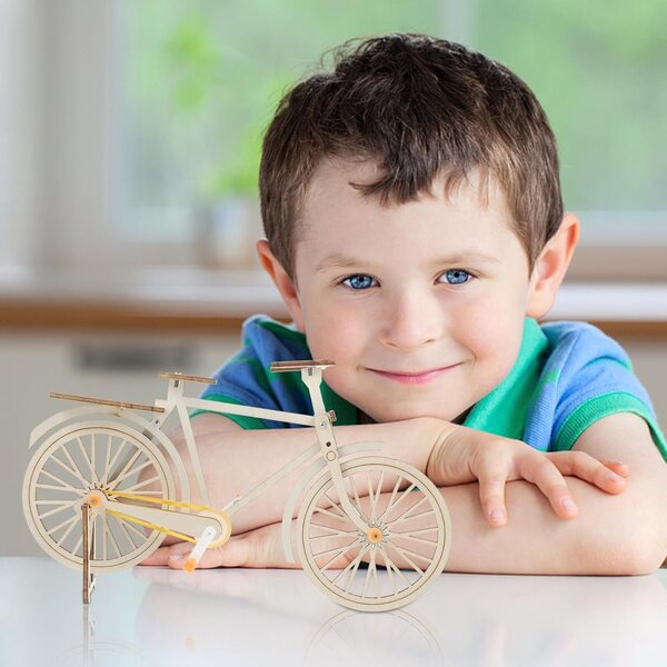 Miniatur-Fahrradmodell aus Holz zum Zusammenbauen, DIY-Bausatz für Kinder und Heimdekoration
