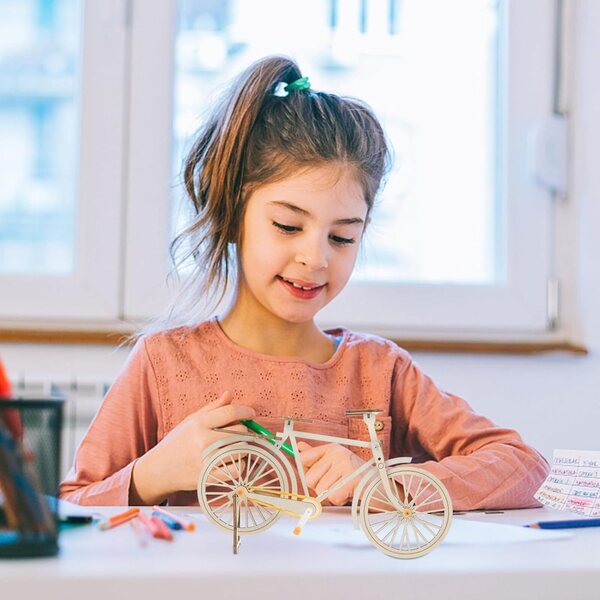 Miniatur-Fahrradmodell aus Holz zum Zusammenbauen, DIY-Bausatz für Kinder und Heimdekoration