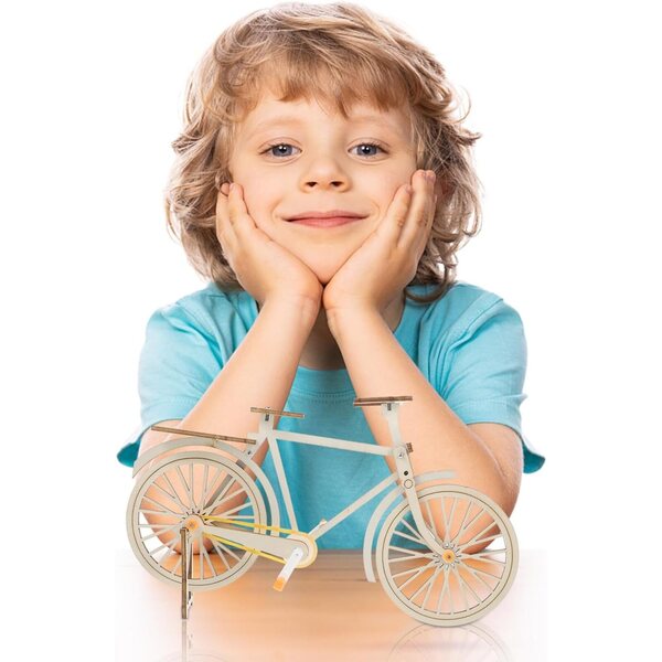 Miniatur-Fahrradmodell aus Holz zum Zusammenbauen, DIY-Bausatz für Kinder und Heimdekoration