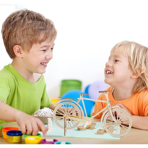 Miniatur-Fahrradmodell aus Holz zum Zusammenbauen, DIY-Bausatz für Kinder und Heimdekoration