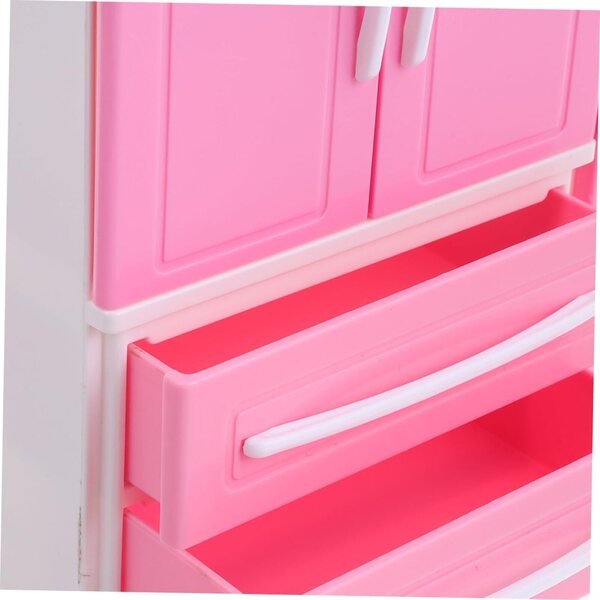 30 cm großer Puppenschrank mit 10 bunten Kleiderbügeln und viel Stauraum