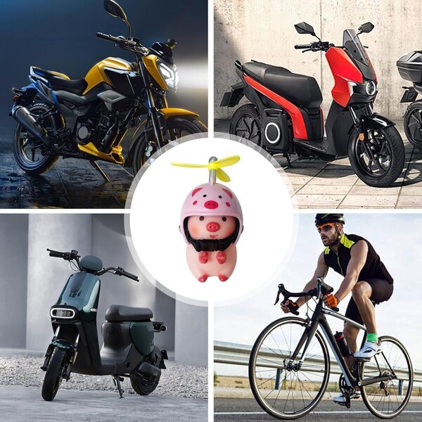 Motorrad-Lenkerspiel mit Tierfiguren und widerstandsfähigen Propellerhelmen aus Bambus
