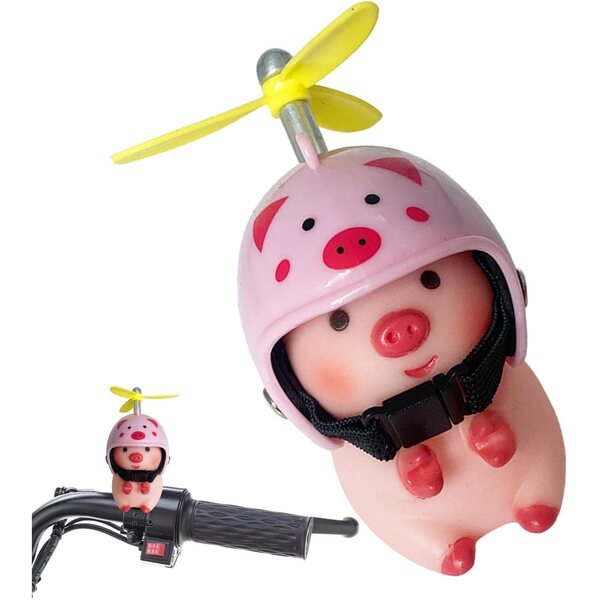 Motorrad-Lenkerspiel mit Tierfiguren und widerstandsfähigen Propellerhelmen aus Bambus