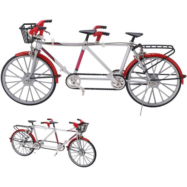 Mini-Legierungs-Tandem-Fahrradmodell | Realistische Dekoration für Zuhause und Büro
