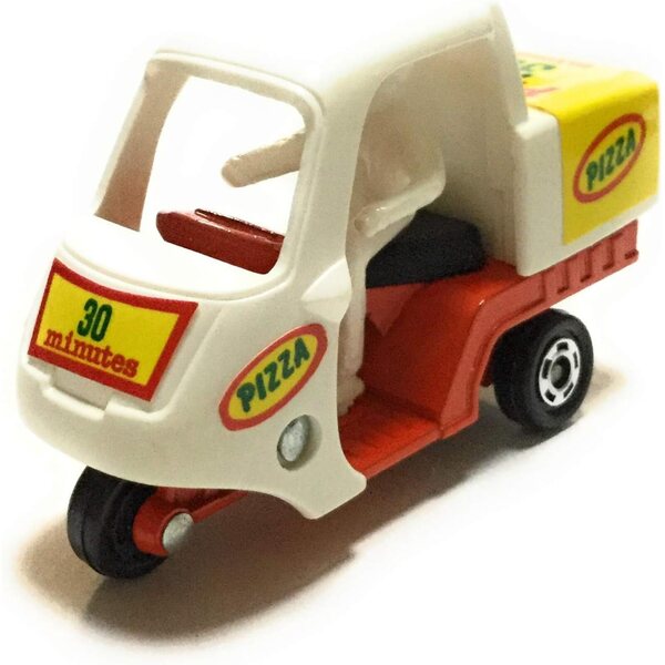 Tomica 82 Vélo de Delivery Pizza mit Puppe – Detailliertes Modell und Sammelspielzeug