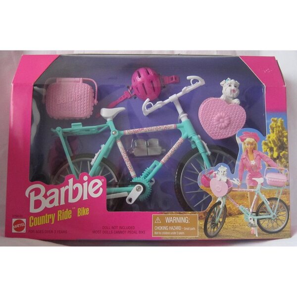 Barbie Blaues Mountainbike mit komplettem Zubehör für Kinder ab 3 Jahren