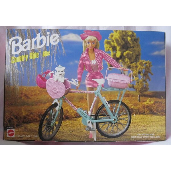 Barbie Blaues Mountainbike mit komplettem Zubehör für Kinder ab 3 Jahren