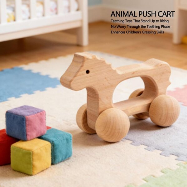 Holzspielzeug mit Tiermotiv für Kinder von 0–3 Jahren, sicher und leicht