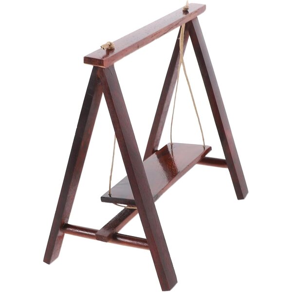 ORFOFE Mini Altalena in Legno Decorativa per Mini Case e Giardini in Miniatura