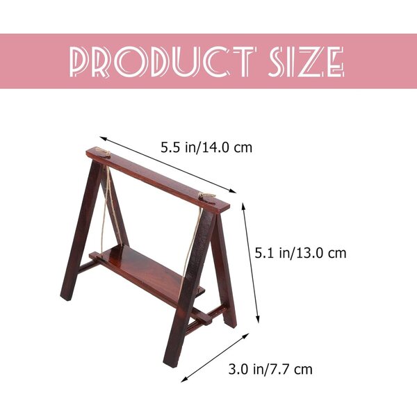 ORFOFE Mini Altalena in Legno Decorativa per Mini Case e Giardini in Miniatura