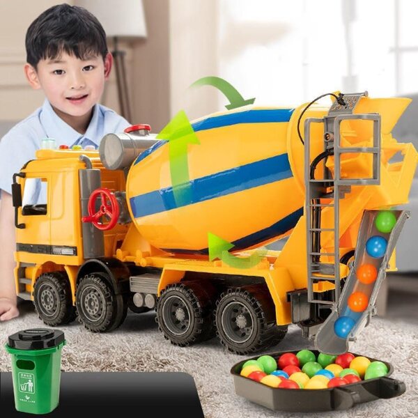 Matybobe Malaxeur Truck Großes Spielzeug aus ABS mit rotierender Trommel und 180°-Ausgang