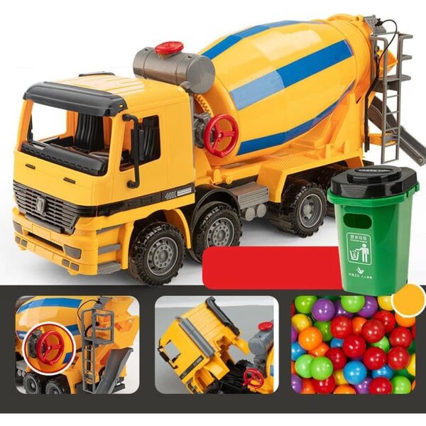 Matybobe Malaxeur Truck Großes Spielzeug aus ABS mit rotierender Trommel und 180°-Ausgang