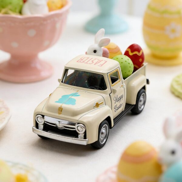 Osterwagen mit Hase und Eiern – Frühlings-Dekorationsspiel für Kinder