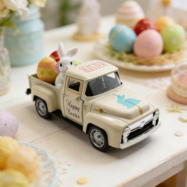 Osterwagen mit Hase und Eiern – Frühlings-Dekorationsspiel für Kinder