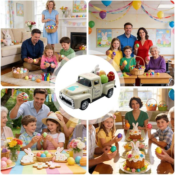 Osterwagen mit Hase und Eiern – Frühlings-Dekorationsspiel für Kinder
