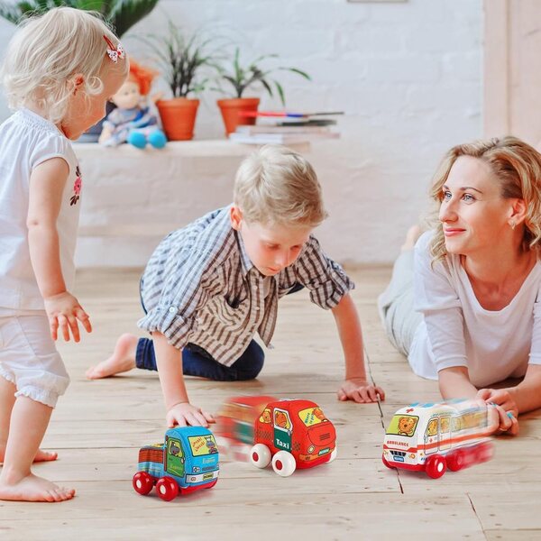 Spielzeugautos aus waschbarem, weichem Stoff, 11 x 10 x 9 cm – Lernspiel für Kinder von 0–7 Jahren