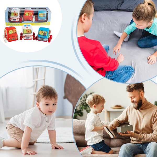 Spielzeugautos aus waschbarem, weichem Stoff, 11 x 10 x 9 cm – Lernspiel für Kinder von 0–7 Jahren