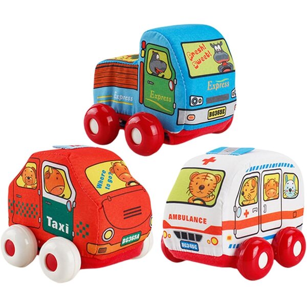 Spielzeugautos aus waschbarem, weichem Stoff, 11 x 10 x 9 cm – Lernspiel für Kinder von 0–7 Jahren