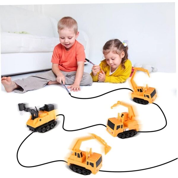 Spielzeugfahrzeug mit Induktionsauto und Stift zum Nachzeichnen kreativer Routen für Kinder