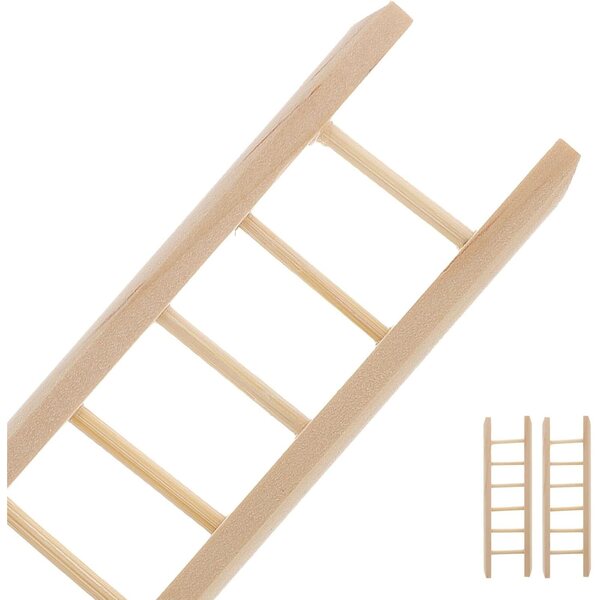 Mini-Naturholztreppen für Puppenhäuser, 2er-Set, Mikrolandschaftsdekor