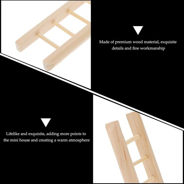 Mini-Naturholztreppen für Puppenhäuser, 2er-Set, Mikrolandschaftsdekor