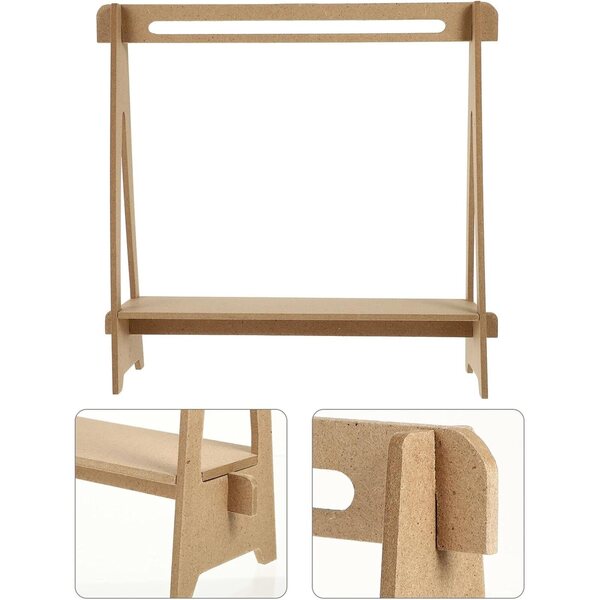 Mini appendiabiti in legno per bambole, organizer vestiti e decorazione stanza giochi