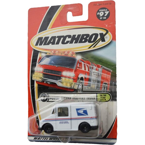 Matchbox Camion di consegna postale bianco 97/100, modello portatile e fedele