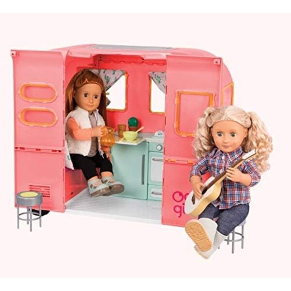 Our Generation RV Camper Rose - Camper rosa per bambole 45,7 cm con accessori