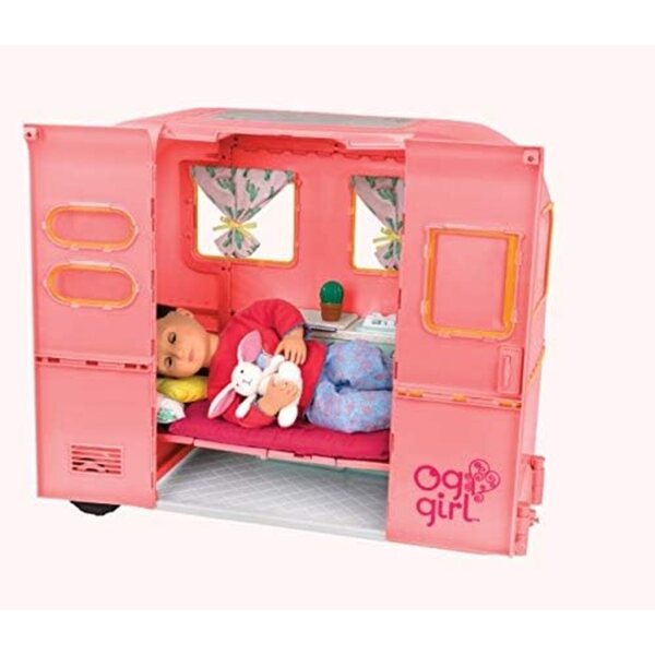 Our Generation RV Camper Rose - Camper rosa per bambole 45,7 cm con accessori