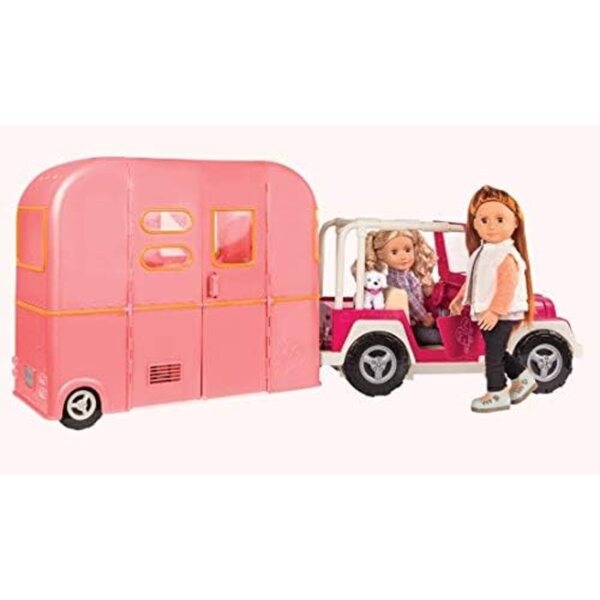 Our Generation RV Camper Rose - Camper rosa per bambole 45,7 cm con accessori