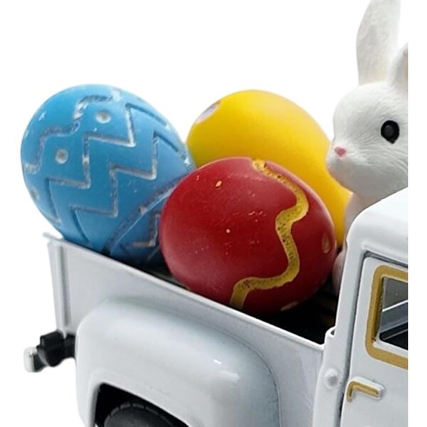 Decorazione camion vintage in resina con uova e pick-up per Pasqua e casa