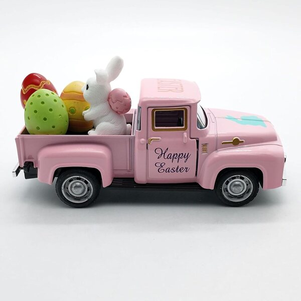 Vintage 1:32 Metall-Osterwagen mit Hase und Eiern – Dekoration und Spiel