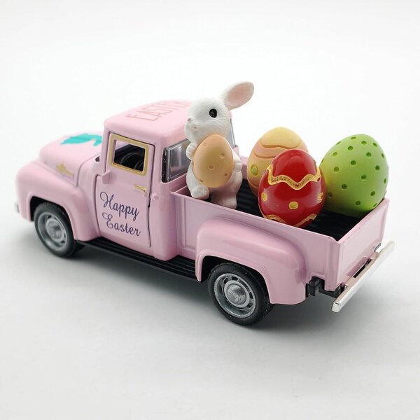 Vintage 1:32 Metall-Osterwagen mit Hase und Eiern – Dekoration und Spiel