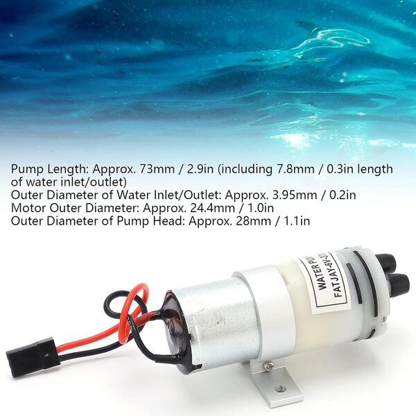 Pompa di raffreddamento ad acqua 370 per barche RC 3-6V con presa JR e interruttore