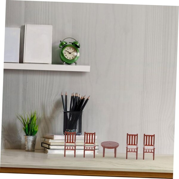Set Tavolo e Sedie Miniatura Realistici per Casa delle Bambole, Accessori di Arredamento