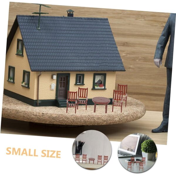 Set Tavolo e Sedie Miniatura Realistici per Casa delle Bambole, Accessori di Arredamento
