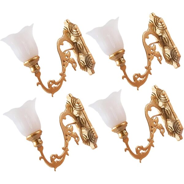 ORFOFE 4 Lampade Mini da Parete per Casa delle Bambole e Miniature Decorazione