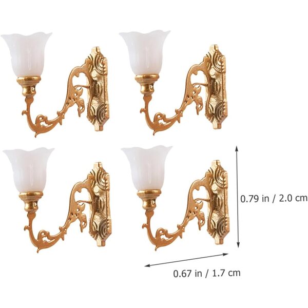 ORFOFE 4 Lampade Mini da Parete per Casa delle Bambole e Miniature Decorazione