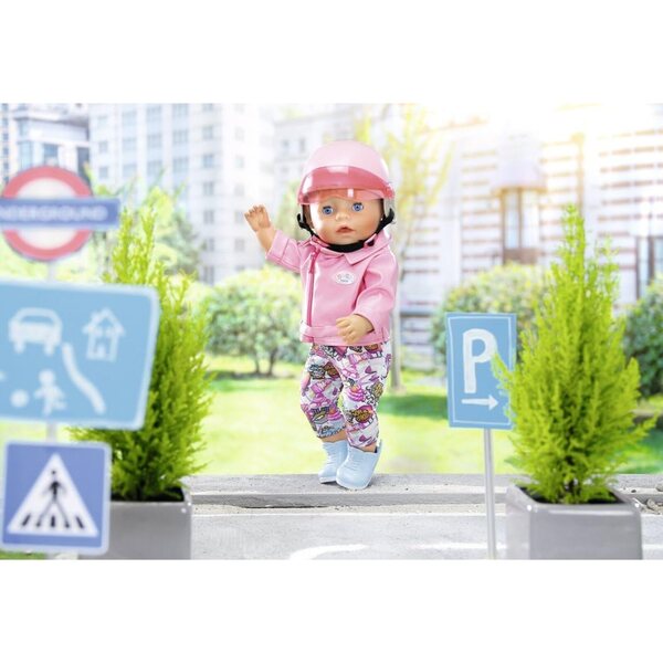 BABY born rosa City-Scooter-Helm 43 cm mit verstellbarem Visier
