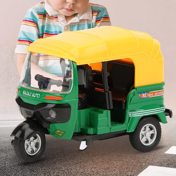 Alomejor Dreirädriges Motorradmodell für Kinder mit Licht und Musik aus grüner Legierung