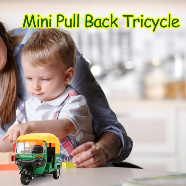 Alomejor Dreirädriges Motorradmodell für Kinder mit Licht und Musik aus grüner Legierung