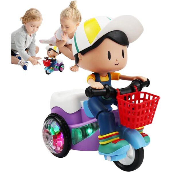 Voiture Jouet Enfant mit Musik und um 360° drehbaren LED-Lichtern – lehrreiches und unterhaltsames Spiel