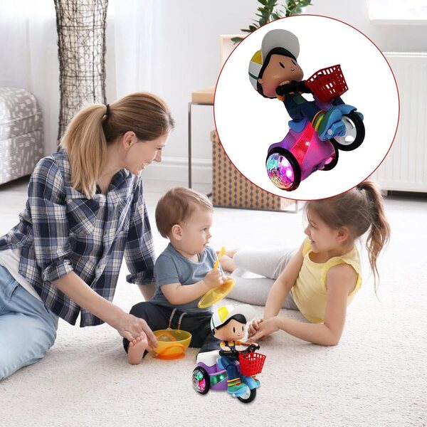 Voiture Jouet Enfant mit Musik und um 360° drehbaren LED-Lichtern – lehrreiches und unterhaltsames Spiel