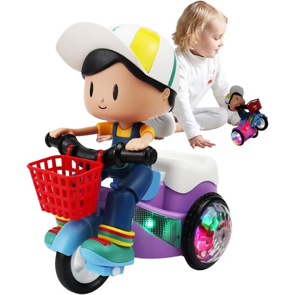 Voiture Jouet Enfant mit Musik und um 360° drehbaren LED-Lichtern – lehrreiches und unterhaltsames Spiel