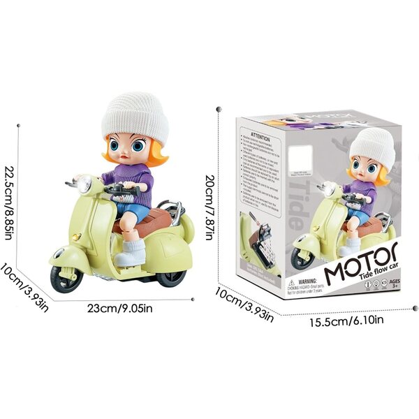 Elektrisches Motorrad für Kinder mit 360°-Drehung und Wasserfällen – sicheres und unterhaltsames Spielzeug