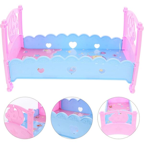Letto per Bambole in Plastica 32,5x18,5x18,5 cm Giocattolo Educativo e Decorativo