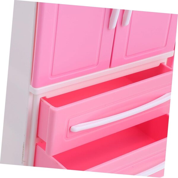 ERINGOGO Puppengarderobe mit 10 Kleiderbügeln – Miniatur-Kleiderschrank 25,5 x 18 x 6,5 cm